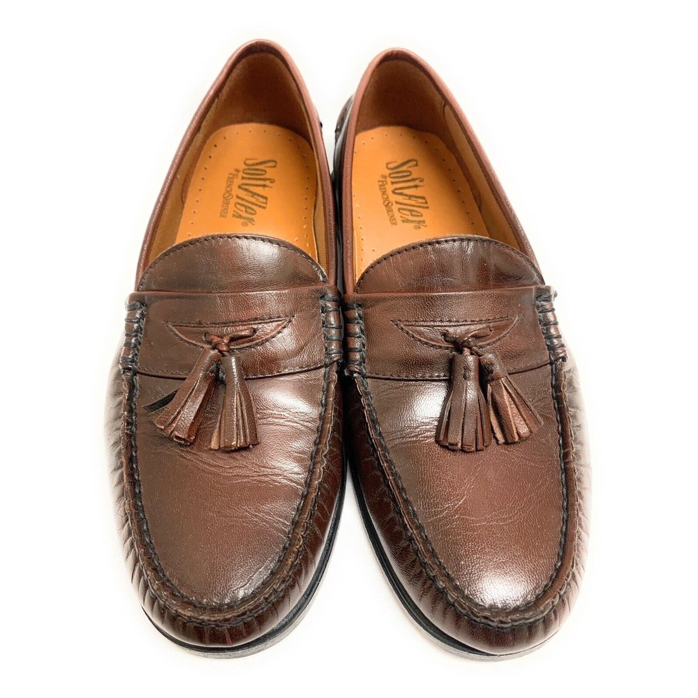 French Shriner Soft Flex Men’s 8D Brown Leather Loafer Dress Shoes